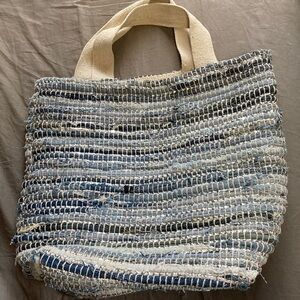 Denim large tote